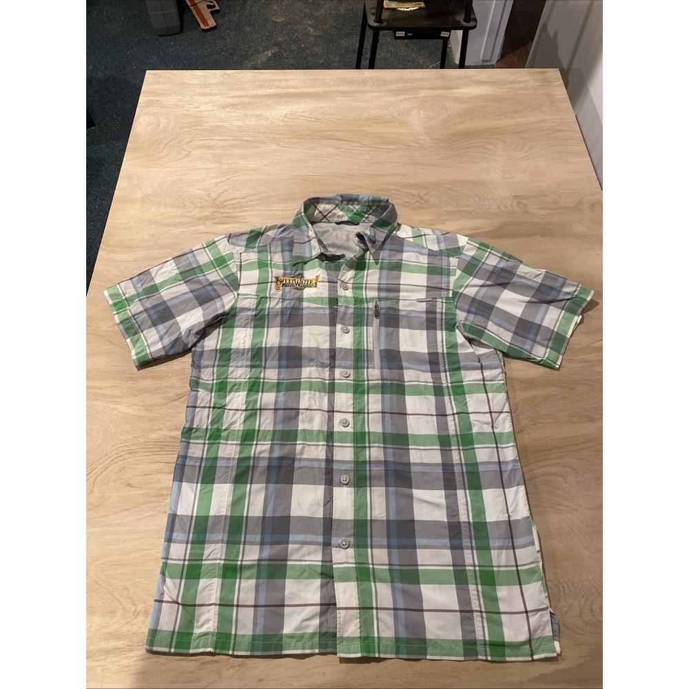Columbia Sweet Water Brewing Short Sleeve Shirt‎ Men's Small Plaid Lightweight